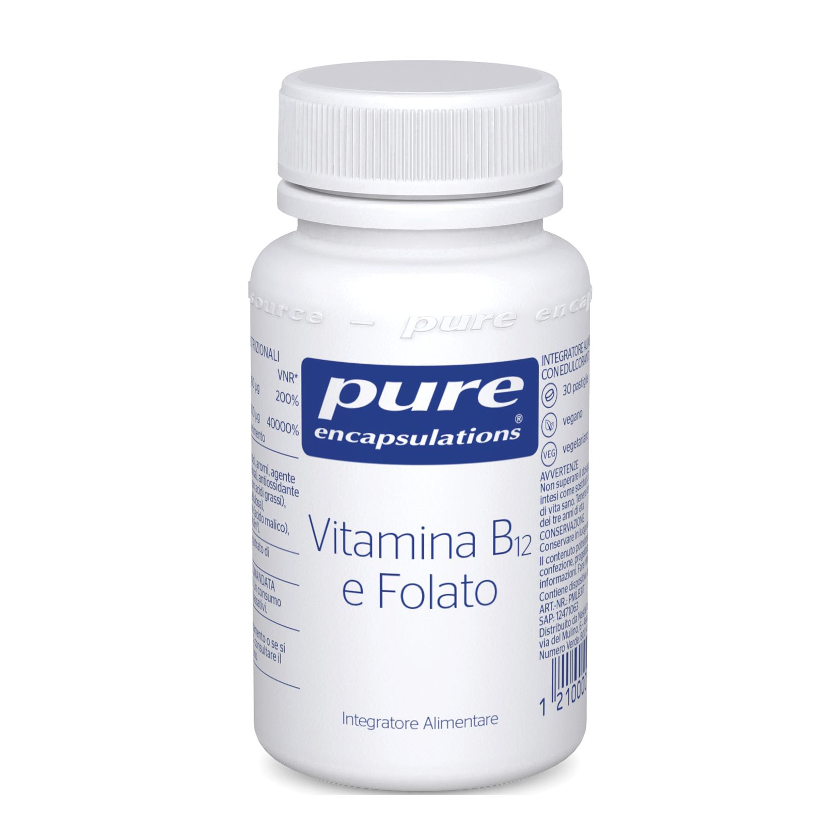 Pure Encapsulations Vitamina B12 E Folato 30 Pastiglie