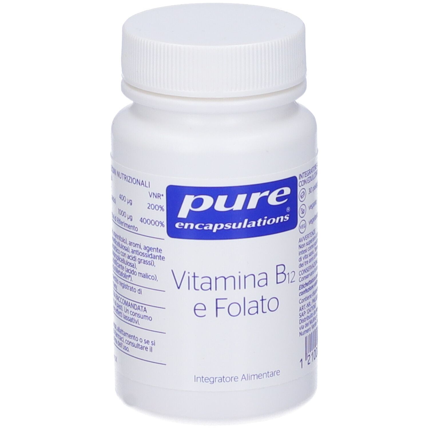 Pure Encapsulations Vitamina B12 E Folato 30 Pastiglie