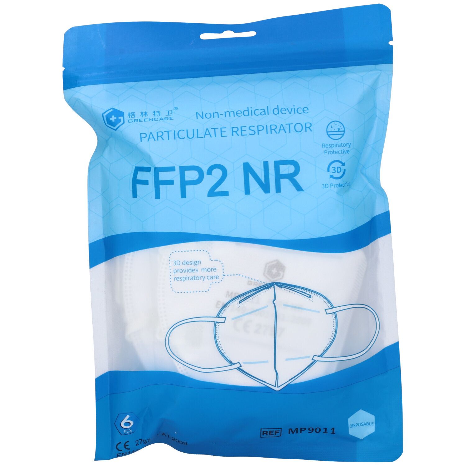 Greencare Mascherina Ffp2 6 Pezzi