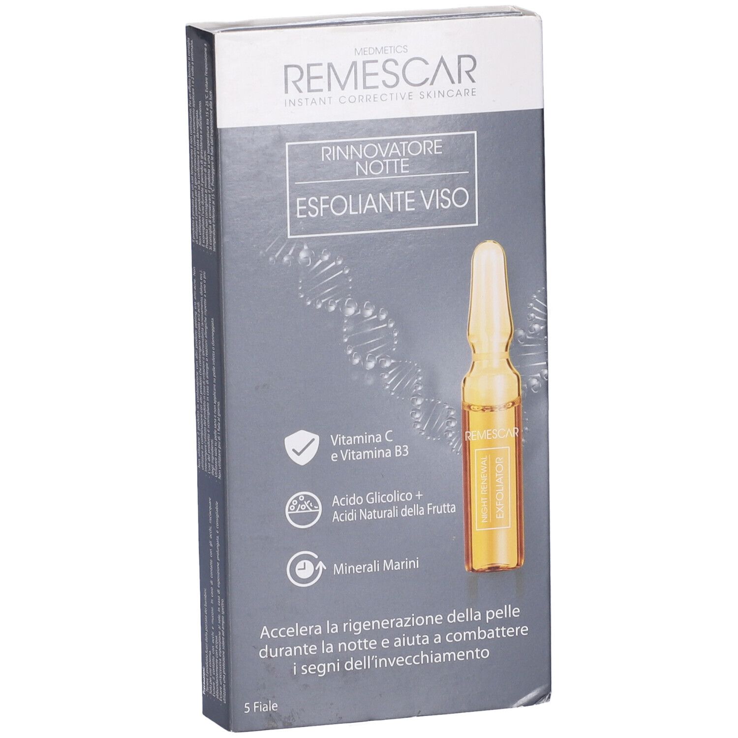 Remescar Rinnovatore Notte Esfoliante Viso 5 Fiale X 2 Ml