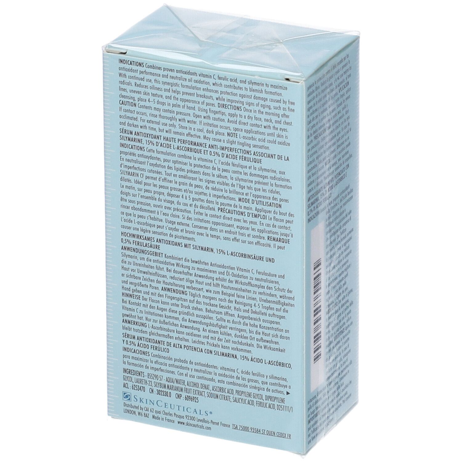 SkinCeuticals Silymarin CF Siero antiossidante con Vitamina C pura ideale per pelli grasse 30 ml