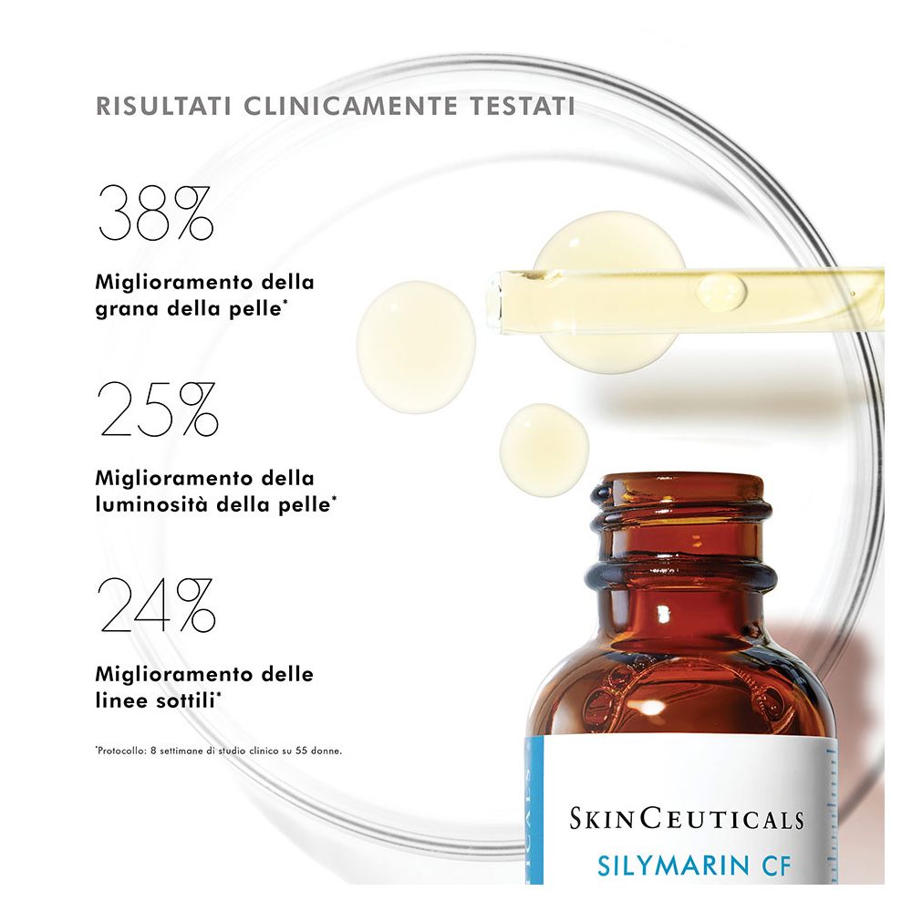 SkinCeuticals Silymarin CF Siero antiossidante con Vitamina C pura ideale per pelli grasse 30 ml