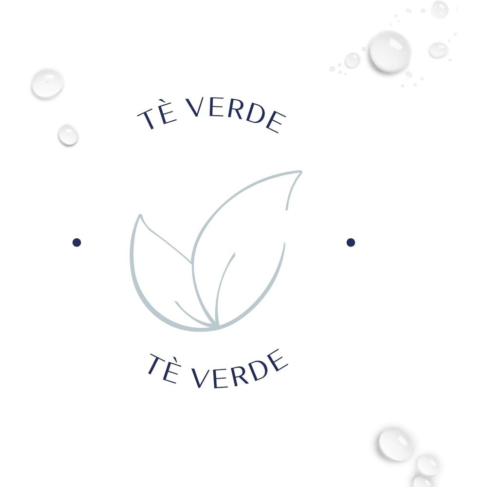 Grafica con due foglie di tè. Testo: Te Verde (Tè verde).