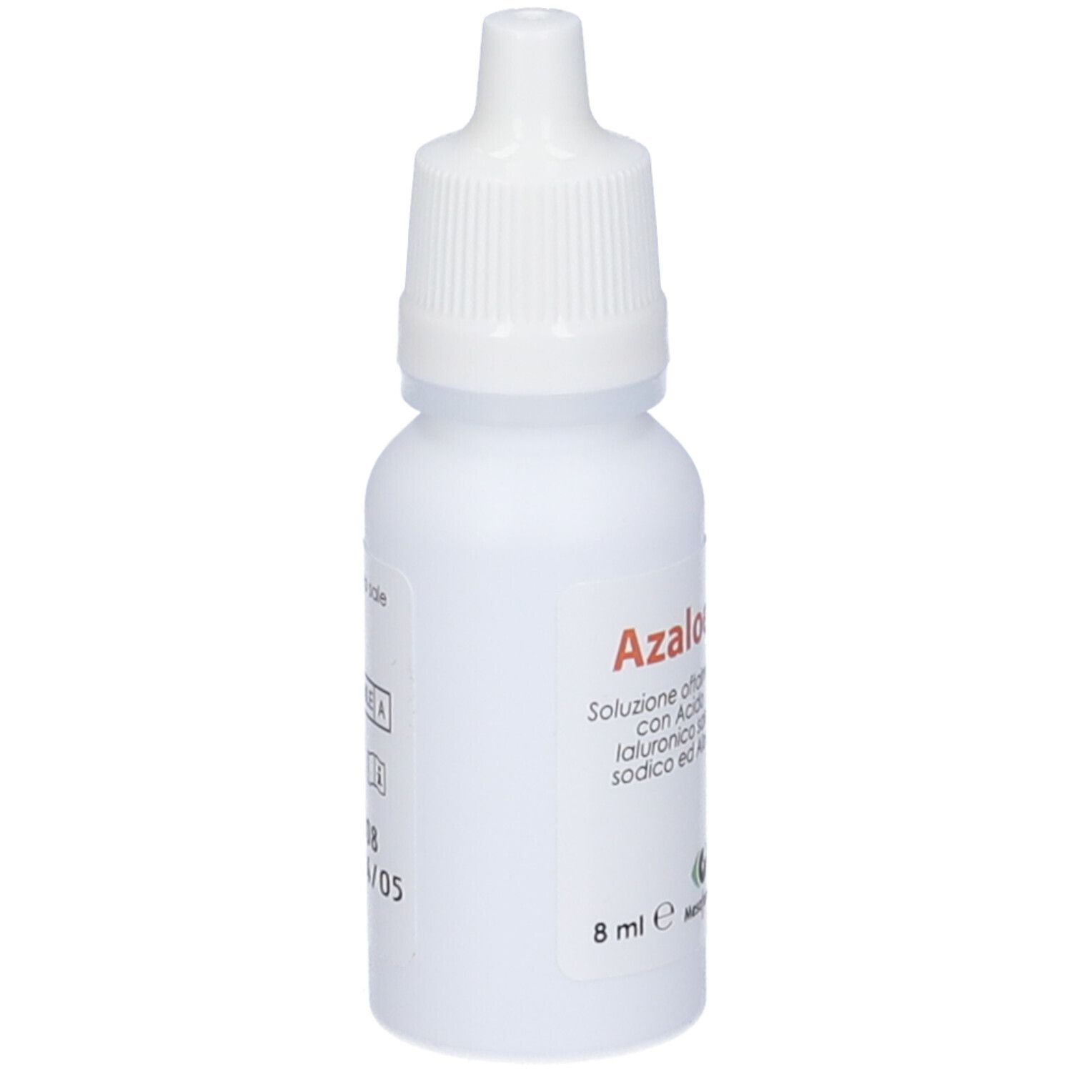 Flacone bianco. Soluzione oftalmica. 8 ml. Numero di lotto e data di scadenza.