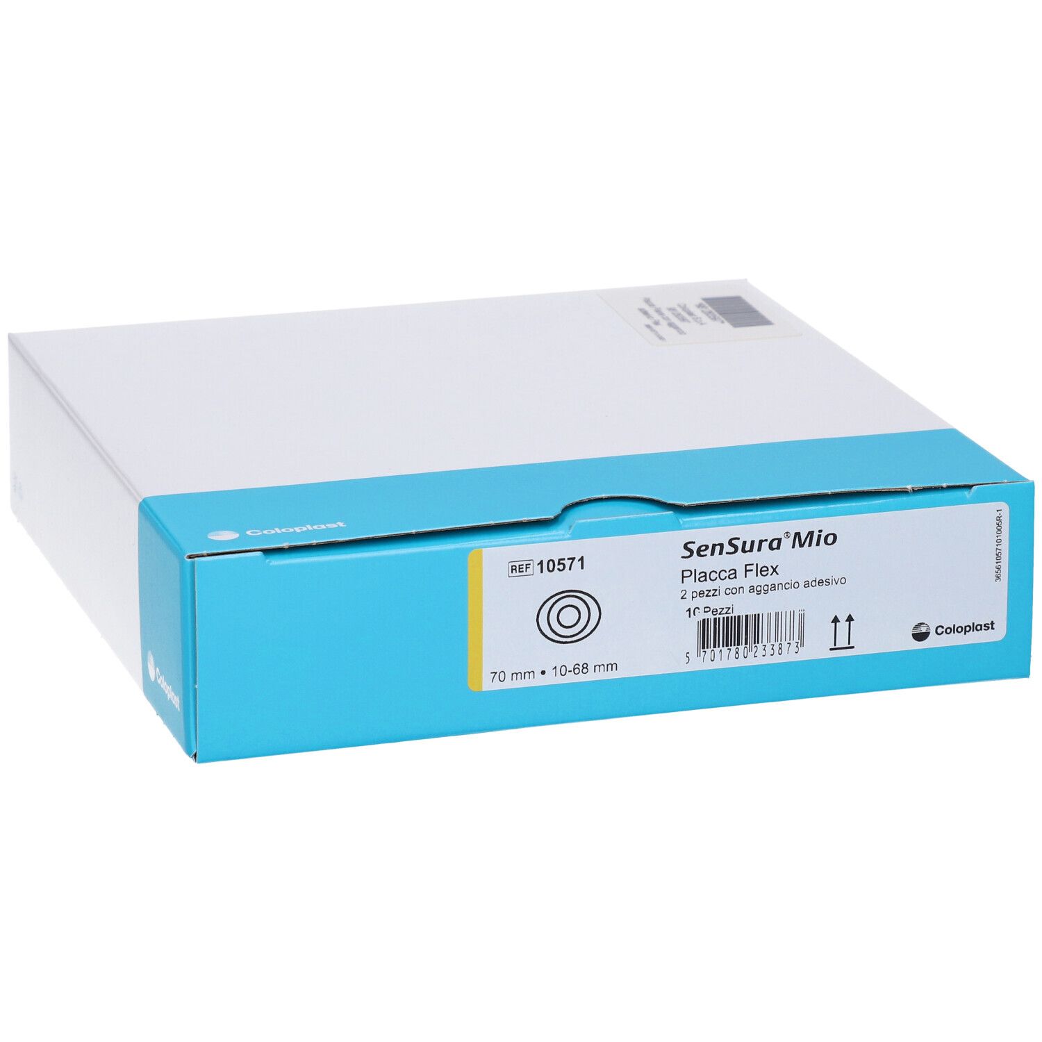 Confezione: Sensura Mio Flex Placca piana con aggancio adesivo, Rif. 10571, 70 mm, 10-68 mm.