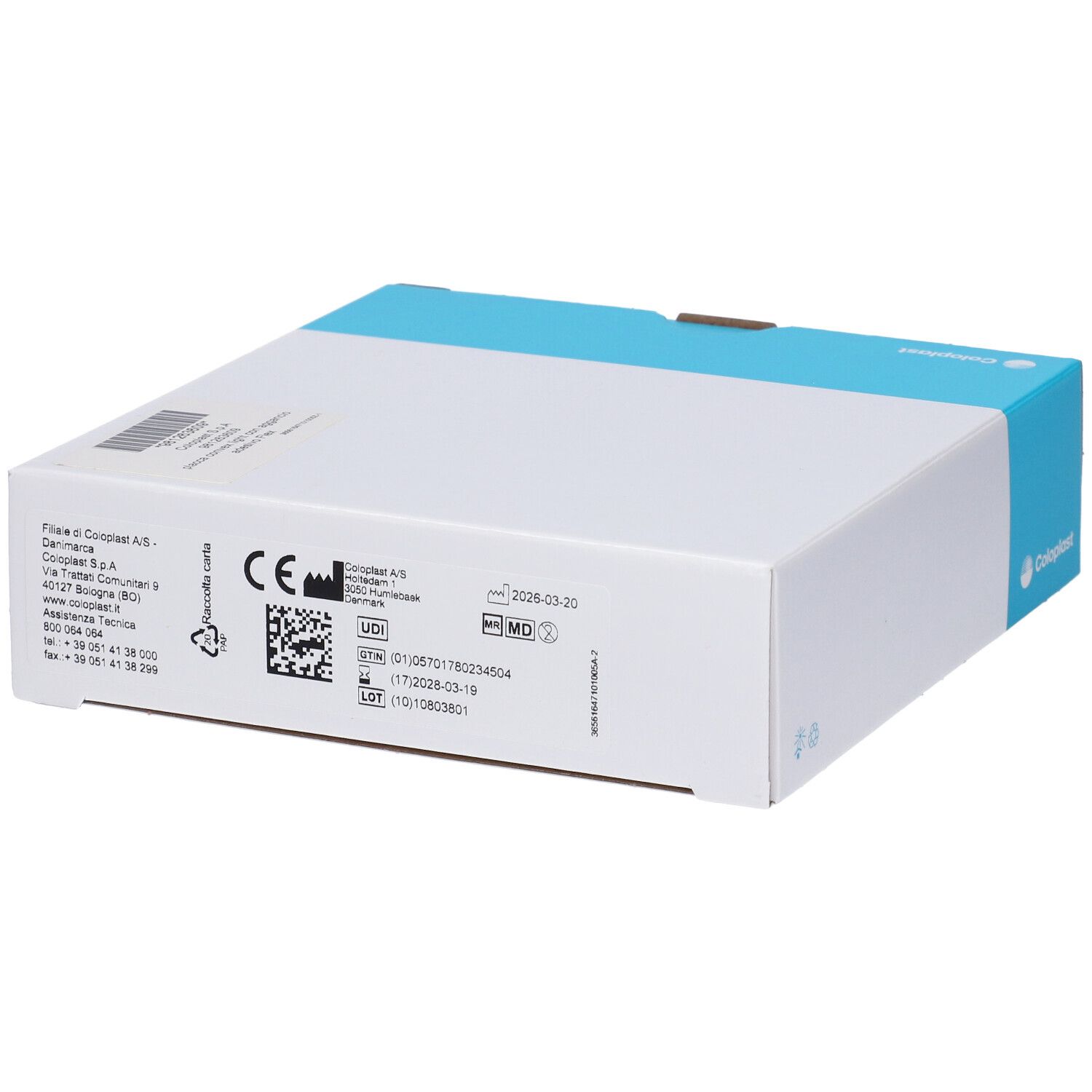 Confezione Coloplast SenSura Mio con placche per stomia.