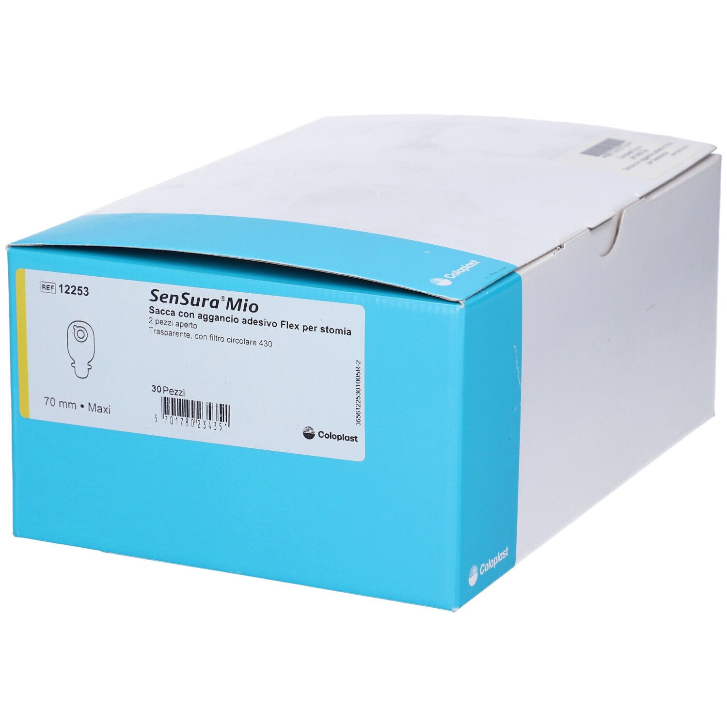 Sensura Mio Flex Sistema 2 Pezzi Con Aggancio Adesivo Sacca Ileostomia Trasparente 70Mm Da 550 Ml 30 Pezzi