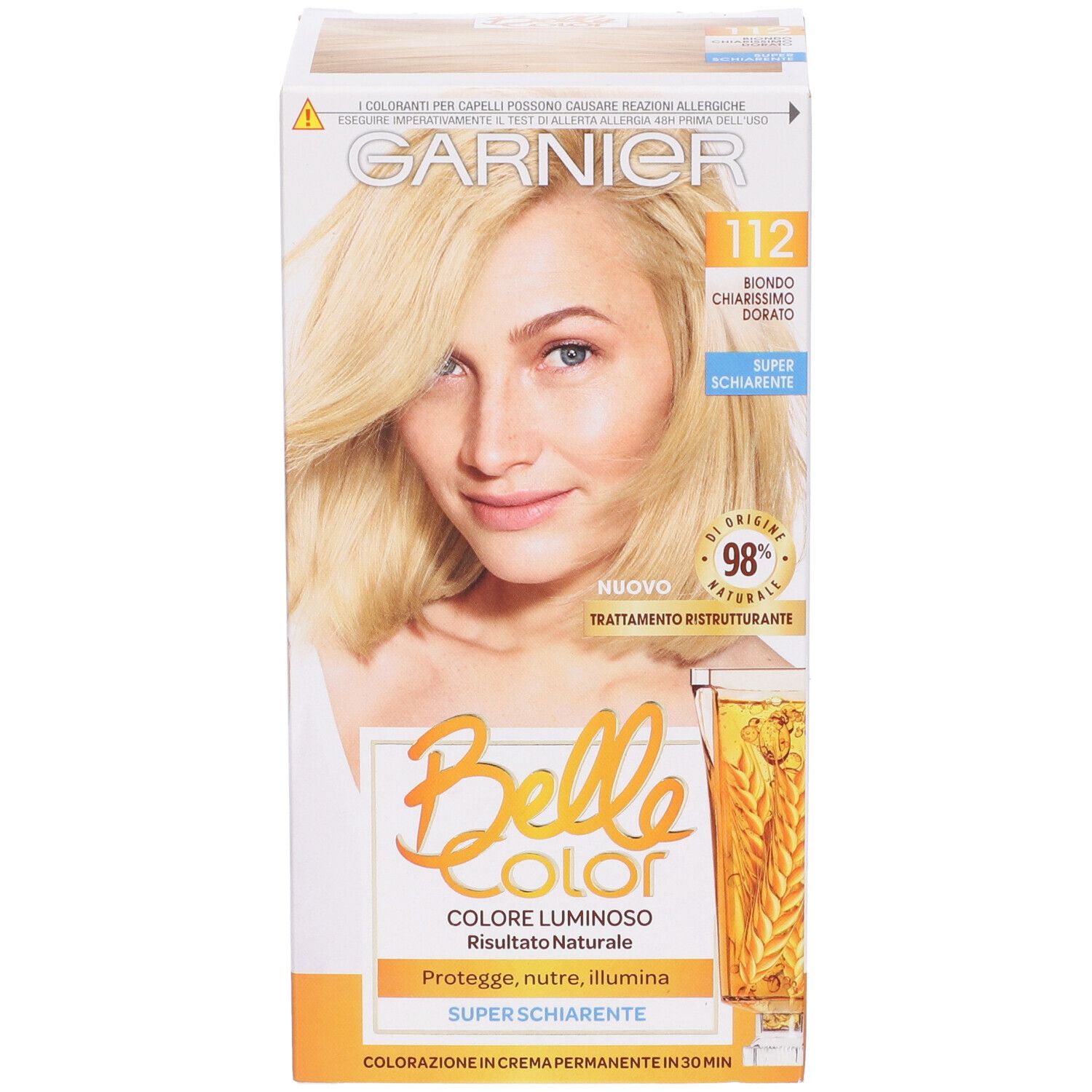 Garnier Tinta Capelli Belle Color, Colore Luminoso e Riflessi Naturali, Copre il 100% dei capelli bianchi, Biondo Chiarissimo Dorato Naturale