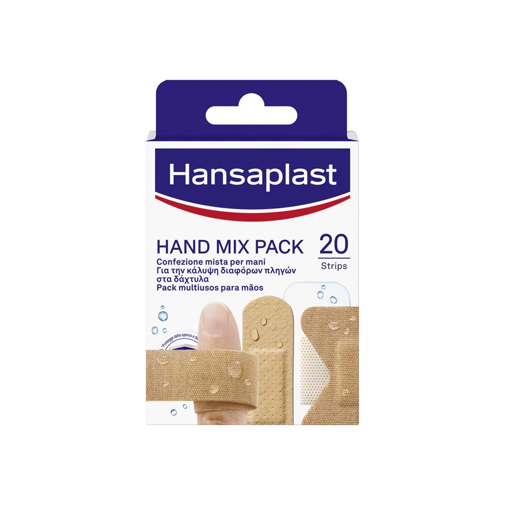 Hansaplast Cerotti Hand Mix Pack, Cerotti flessibili per mani e dita, 20 pezzi in 5 formati - risparmia il 10% con il codice: NI10