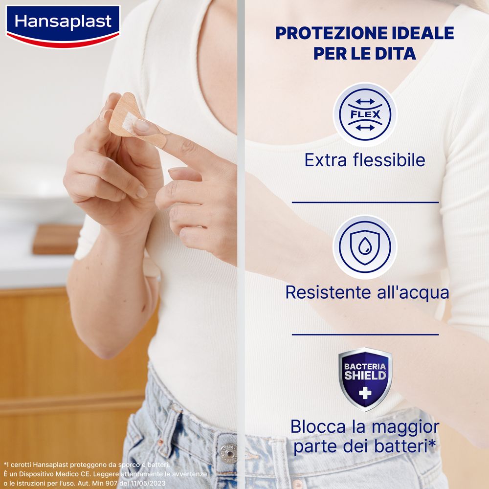 Hansaplast Cerotti Hand Mix Pack, Cerotti flessibili per mani e dita, 20 pezzi in 5 formati - risparmia il 10% con il codice: NI10