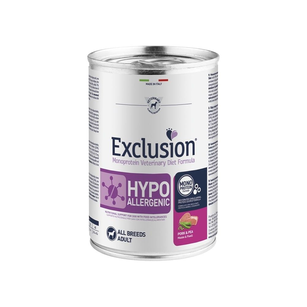 Exclusion Monoprotein Veterinary Diet Formula Hypoallergenic Pork And Pea All Breeds 400 G