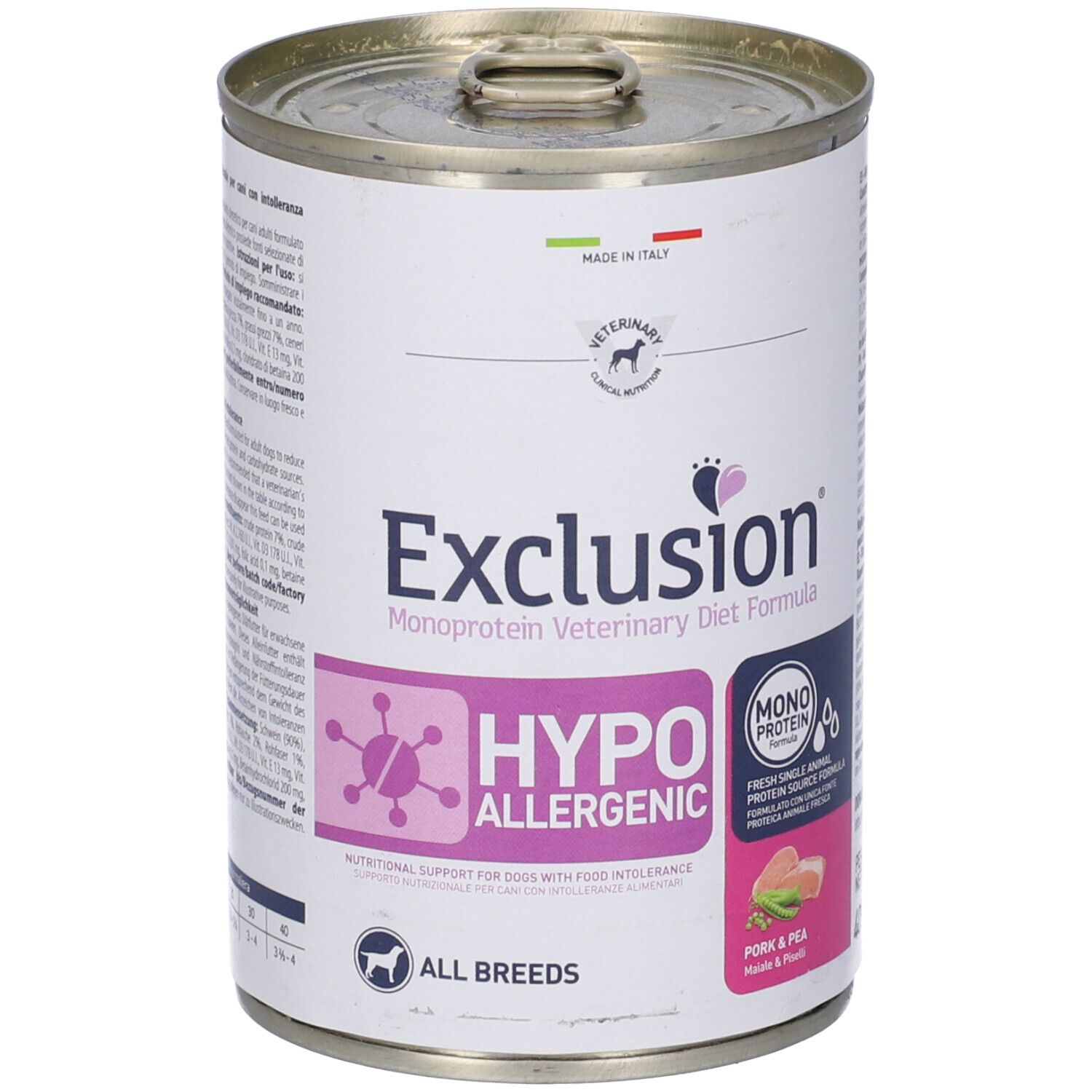 Exclusion Monoprotein Veterinary Diet Formula Hypoallergenic Pork And Pea All Breeds 400 G