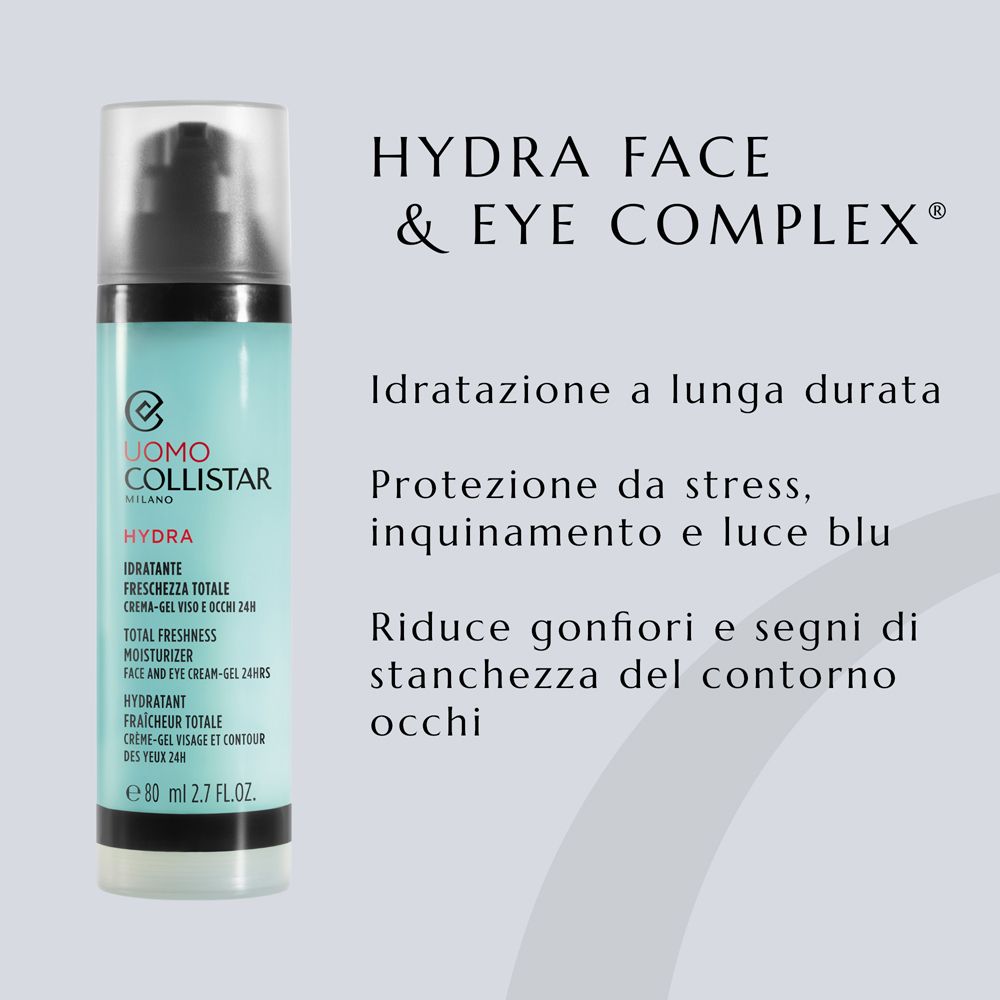 Collistar Uomo Hydra Face & Eye Complex con i benefici del prodotto.