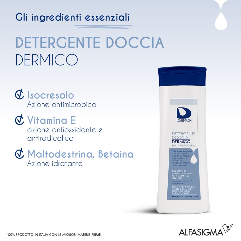 Dermon Detergente Doccia Dermico pH 4,0