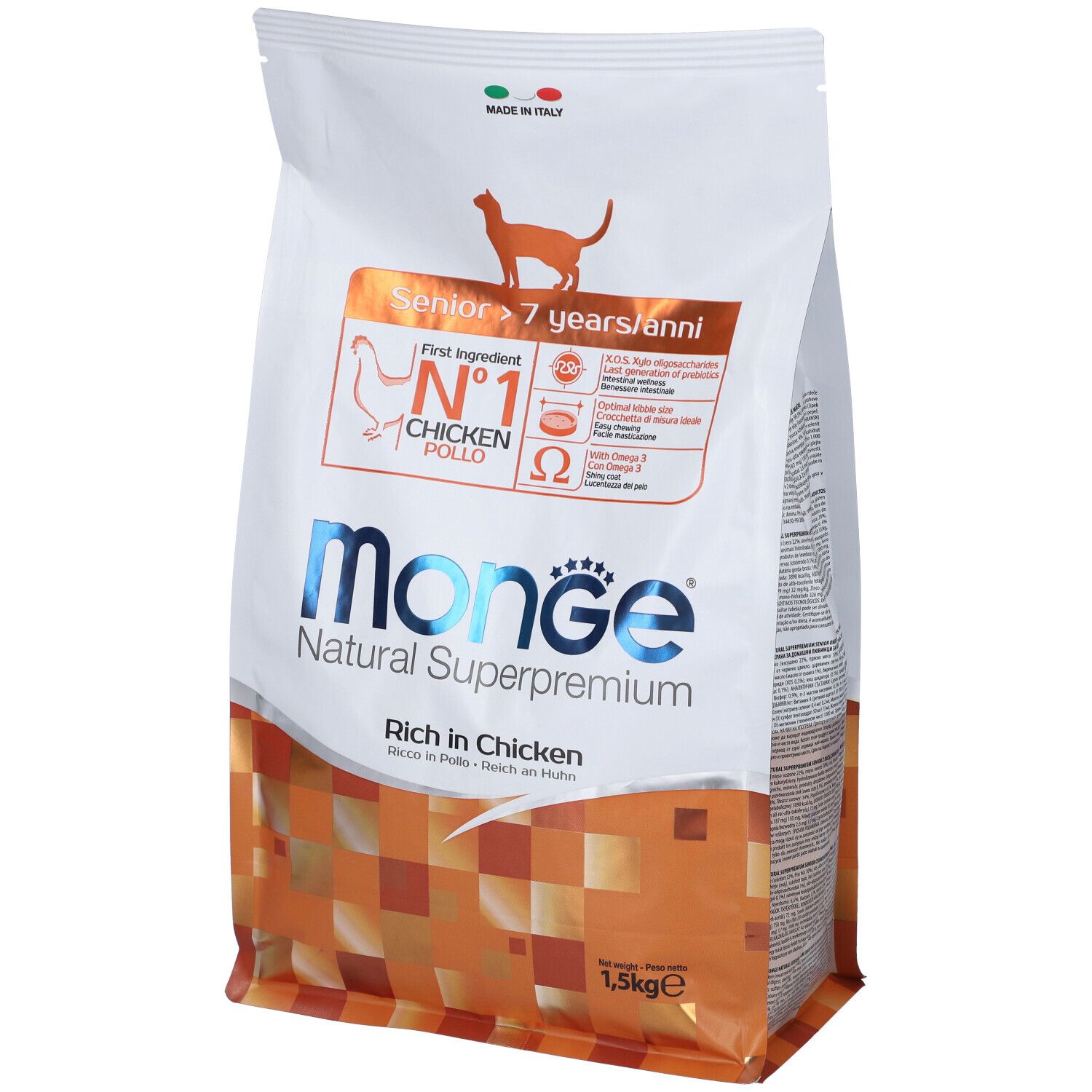 Monge Senior per Gatti con Pollo 1,5 Kg