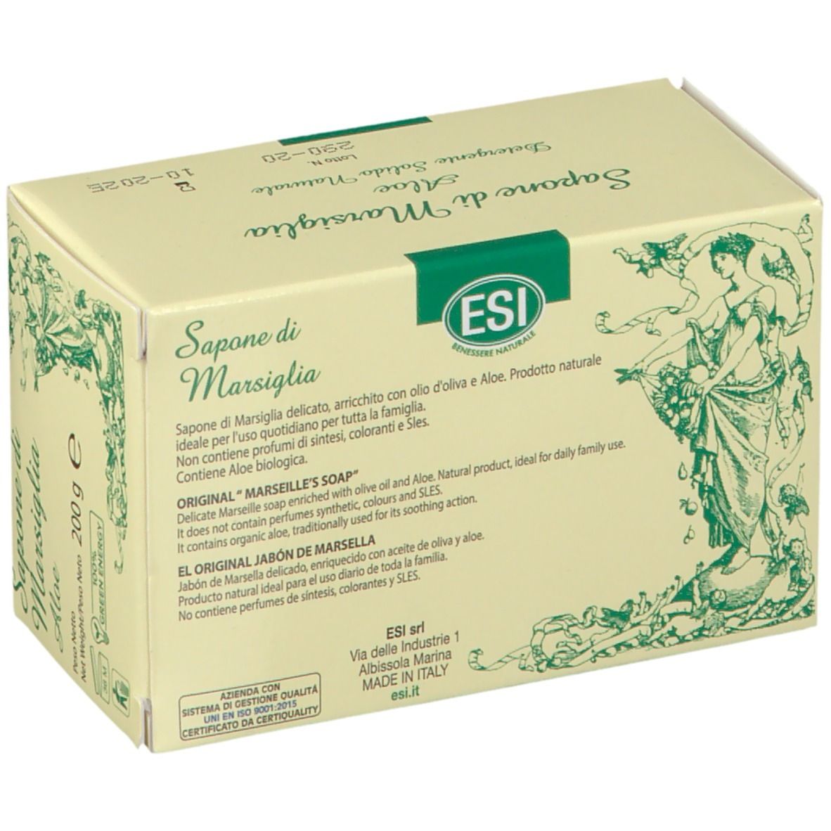 Sapone di Marsiglia con Aloe per pelli delicate - ESI srl