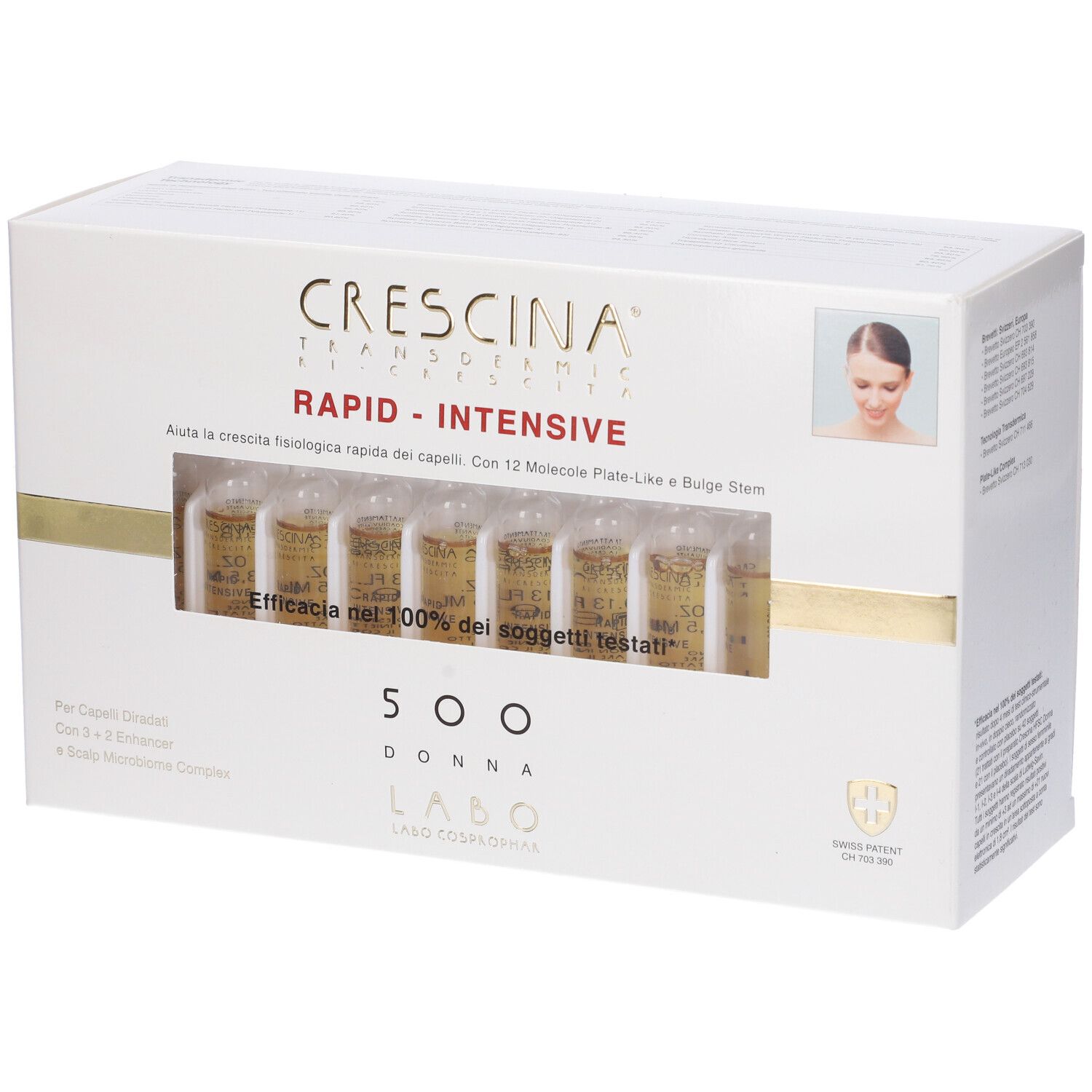 Crescina Transdermic Ri-Crescita Rapid-Intensive 500 Donna 40 Fiale