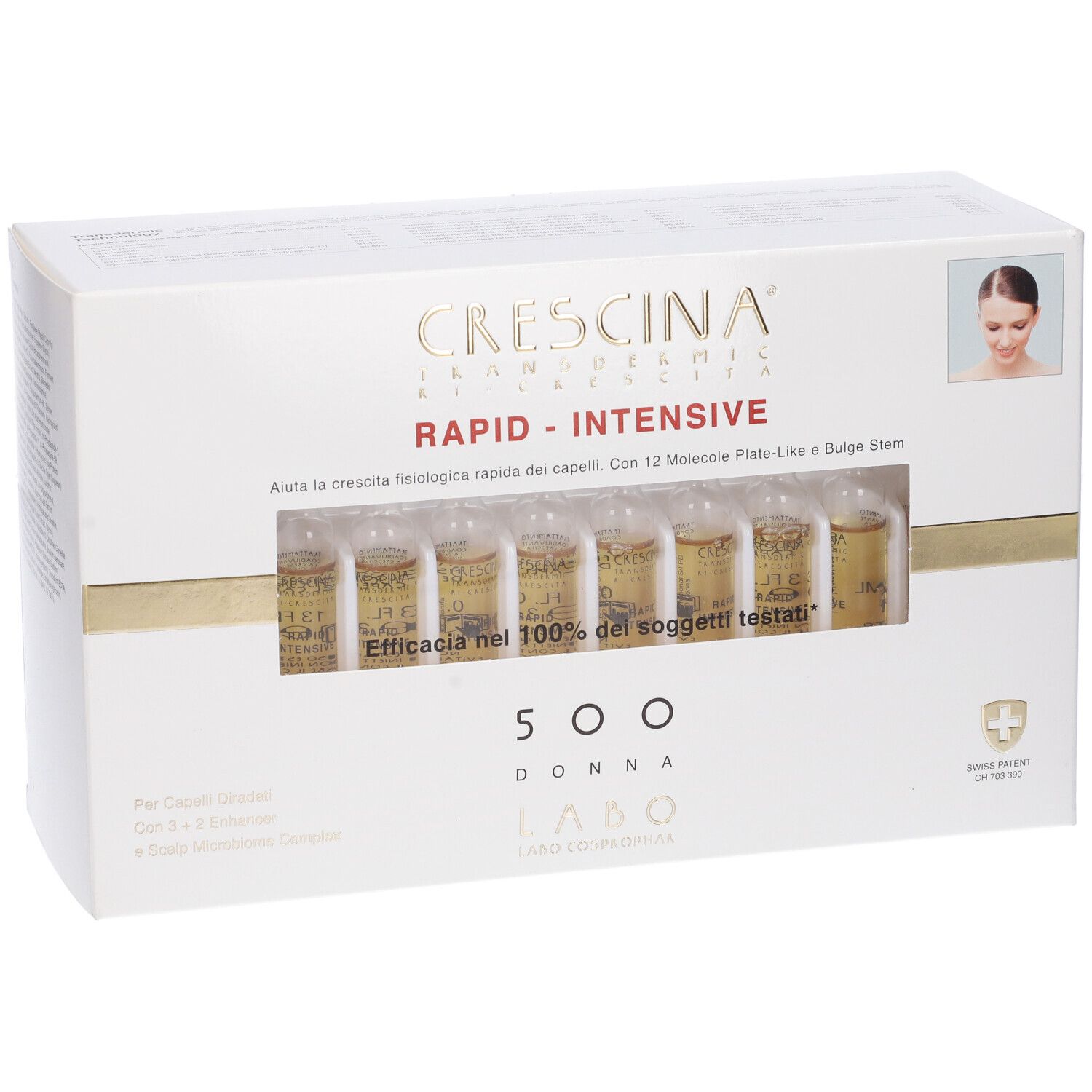 Crescina Transdermic Ri-Crescita Rapid-Intensive 500 Donna 40 Fiale