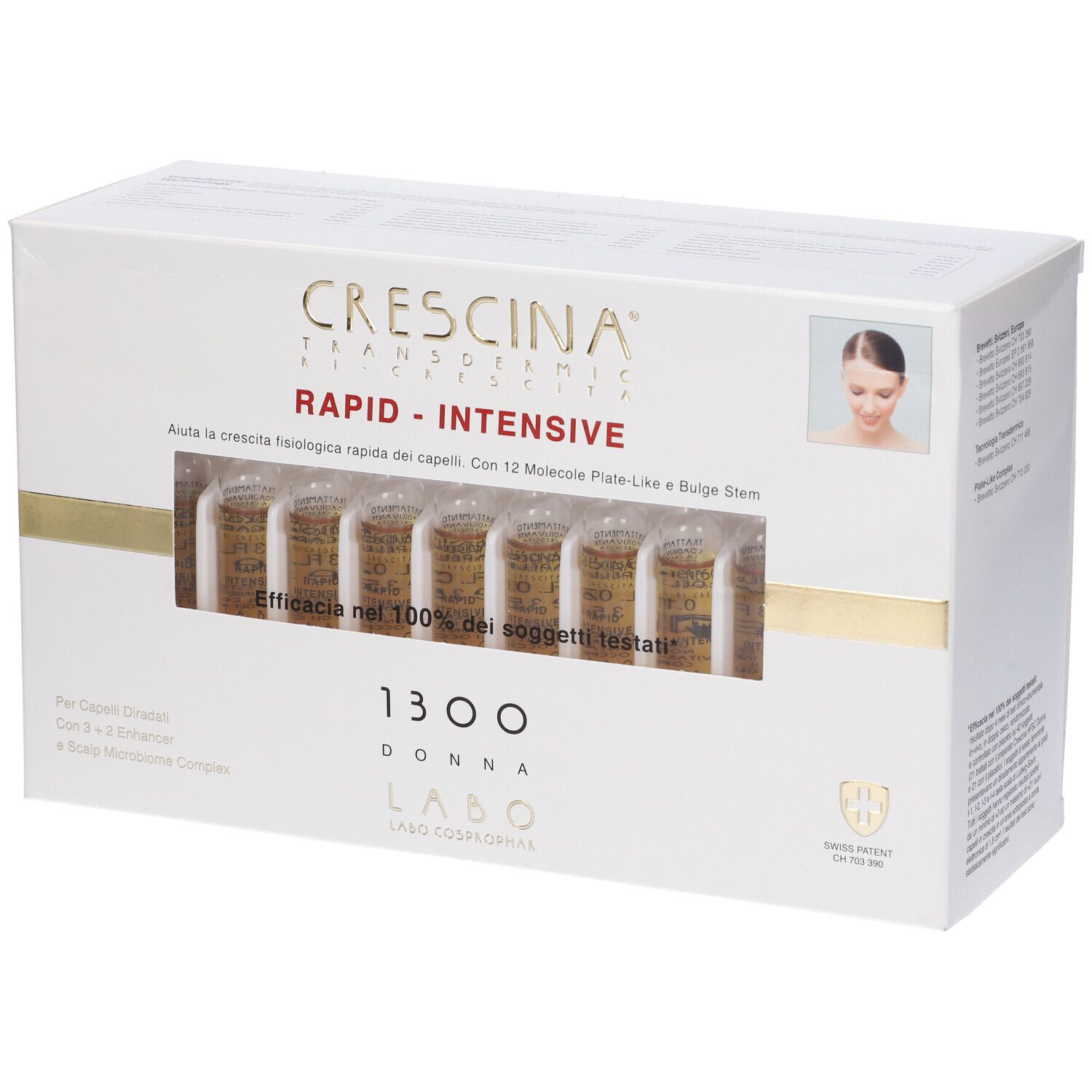 LABO Crescina Transdermic Ri-Crescita Rapid-Intensive 1300 Donna 40 Fiale