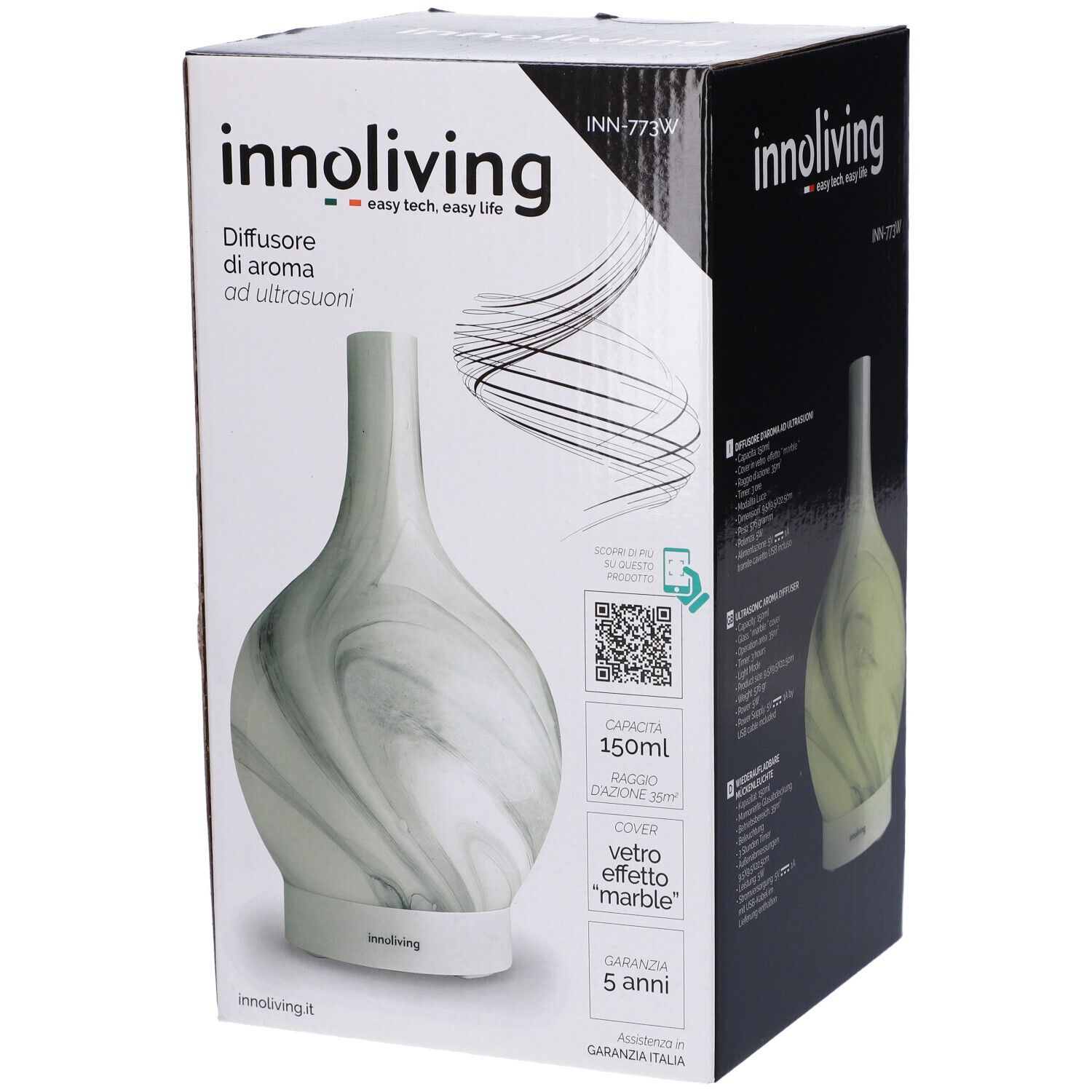Innoliving Diffusore Di Aroma Ad Ultrasuoni Vetro Bianco