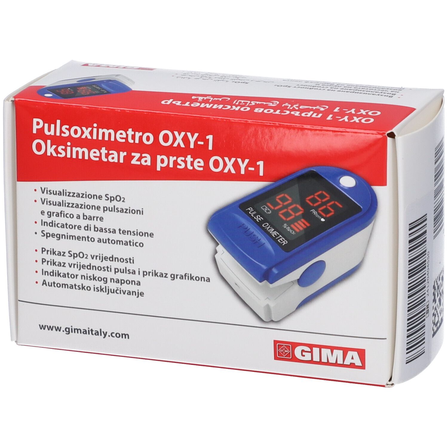 GIMA Pulsoximetro Oxy-1 It,Hr,Fi,Lv,Bg, Arabo