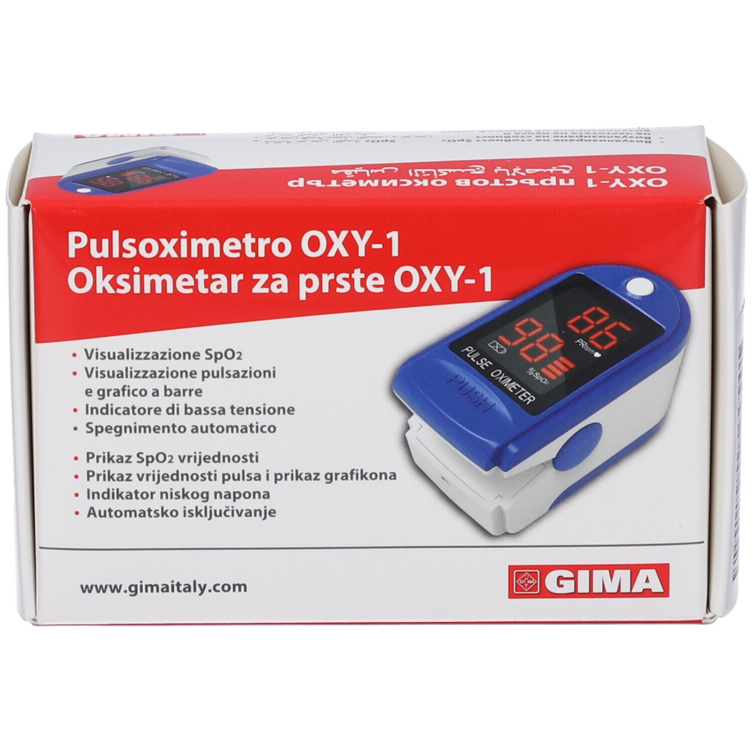 GIMA Pulsoximetro Oxy-1 It,Hr,Fi,Lv,Bg, Arabo