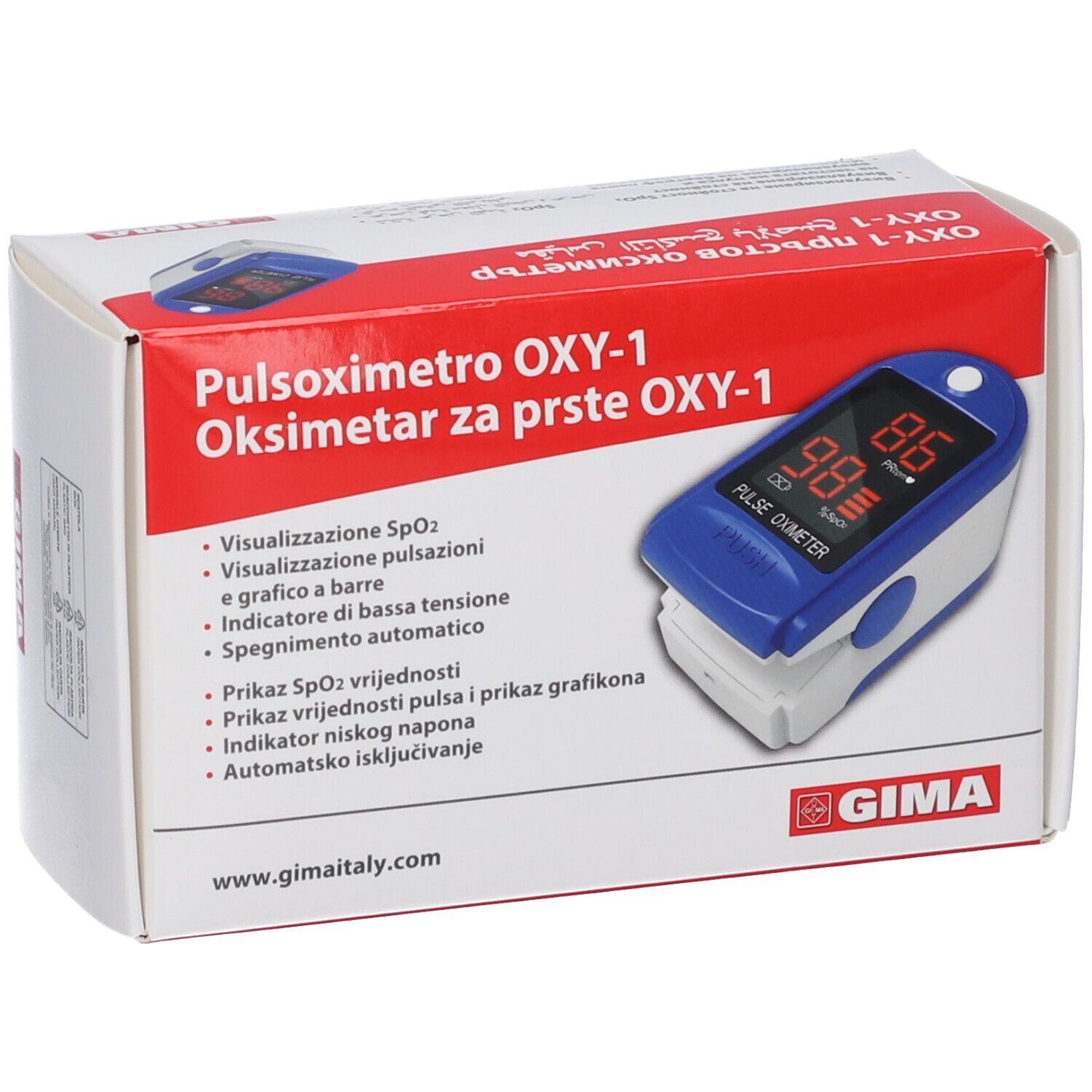 GIMA Pulsoximetro Oxy-1 It,Hr,Fi,Lv,Bg, Arabo