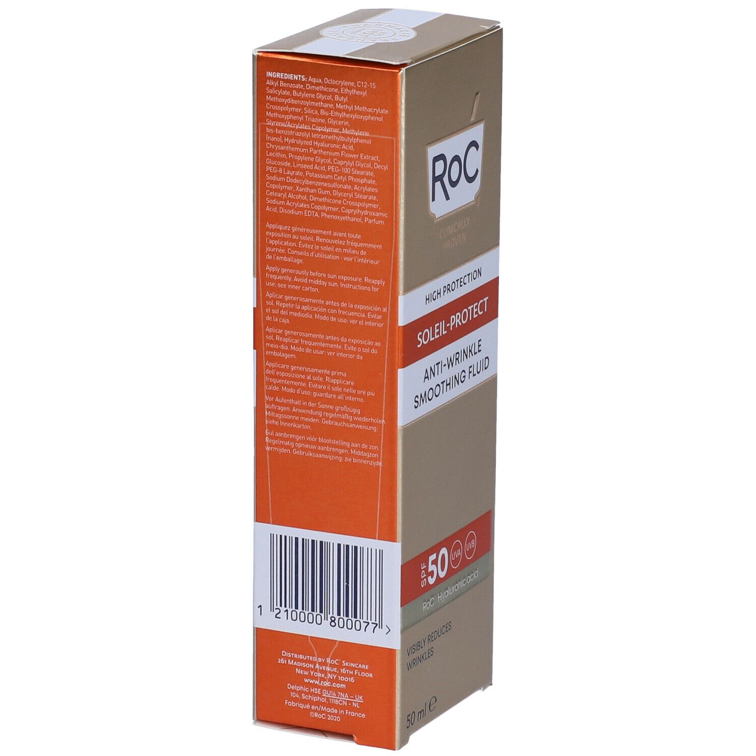 RoC® SOLEIL PROTECT Fluido Viso Levigante Anti Rughe SPF50+