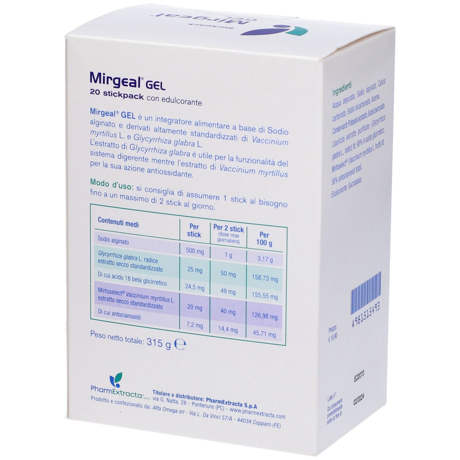 Mirgeal Gel 20 Stickpack