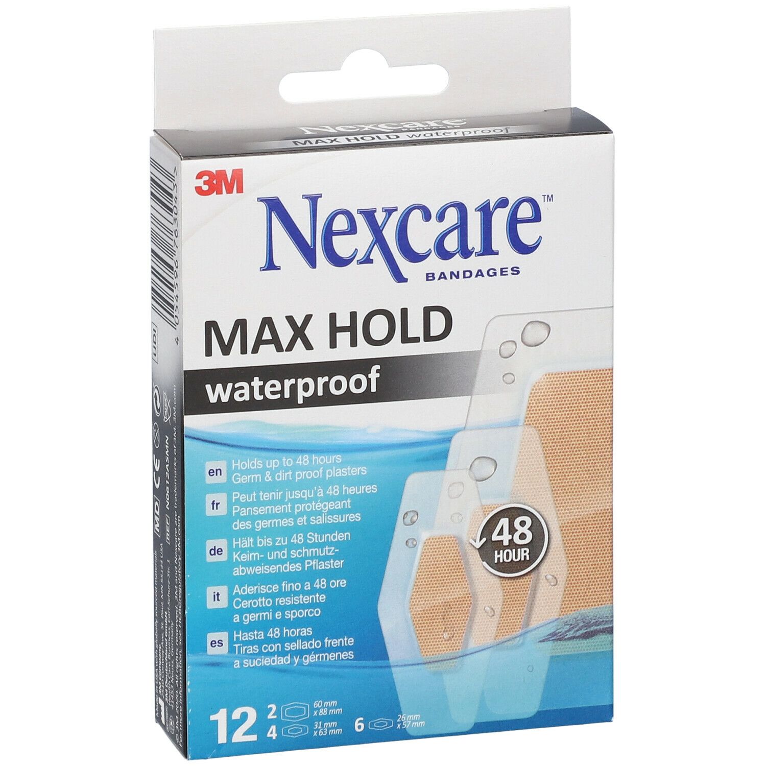 3M Nexcare™ Max Hold Waterproff Cerotti Assortii 12 pz