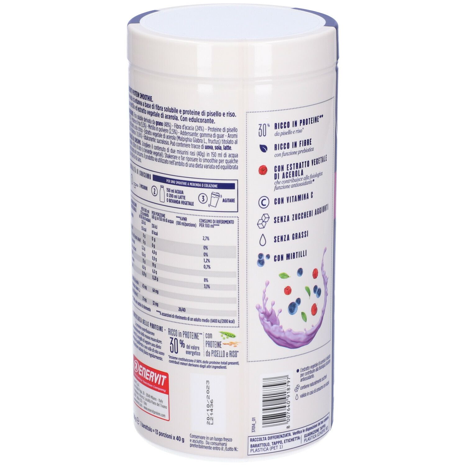 ENERVIT PROTEIN Smoothie Mirtillo