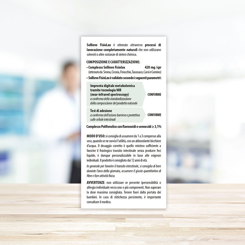 Retro della confezione. Testo su ingredienti, uso e avvertenze. Logo Aboca. Dispositivo medico.