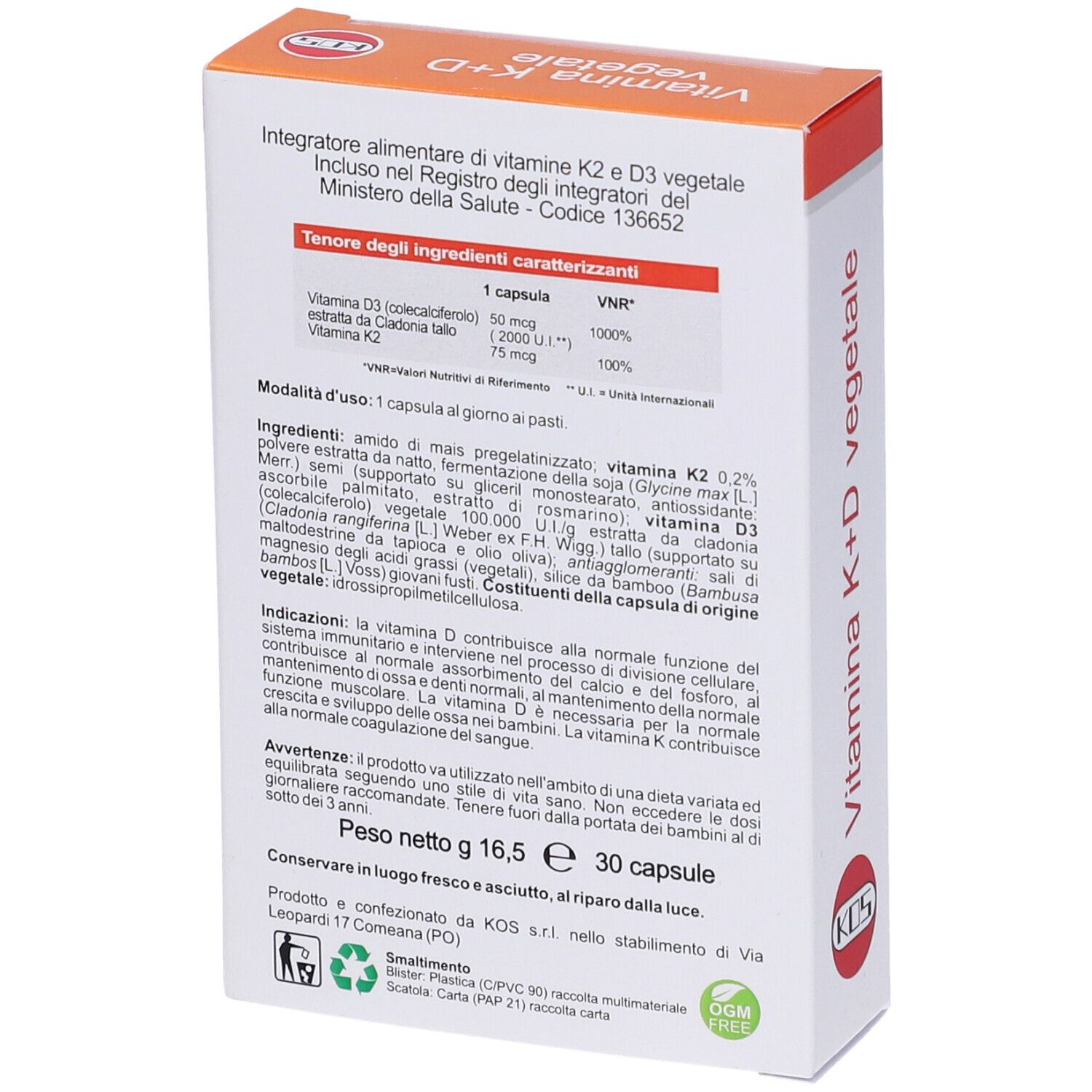 KOS Vitamina K+D Vegetale Capsule