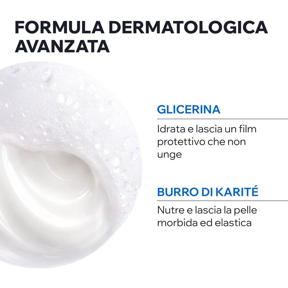 Crema lavante Uriage Derm-Phy con glicerina e burro di karité per un trattamento idratante.