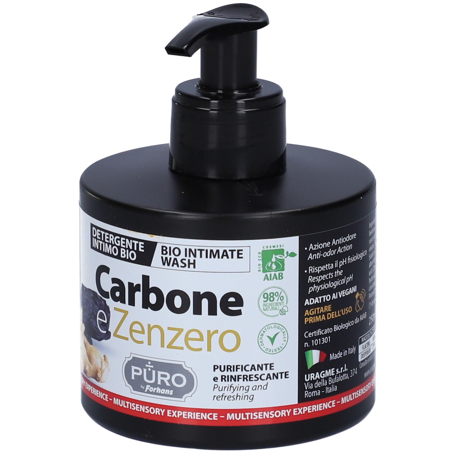 Forhans Puro Detergente Intimo Carbone & Zenzero 250 Ml