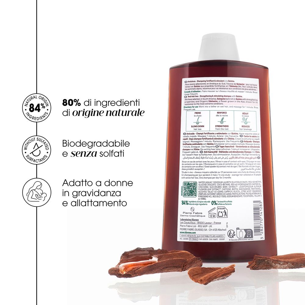 Retro flacone shampoo. Testo: 80% ingredienti naturali, senza solfati.