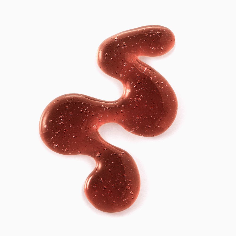 Liquido rosso a forma di onda su sfondo bianco. Nessun altro dettaglio.