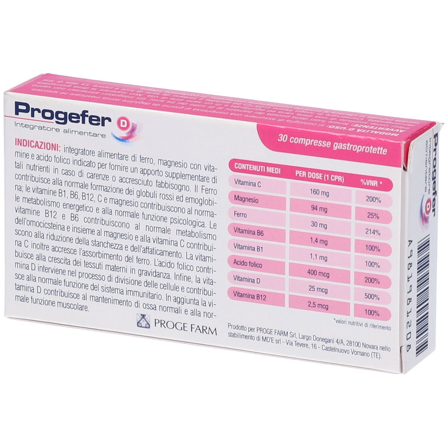 Progefer D 30 Compresse Gastroprotette
