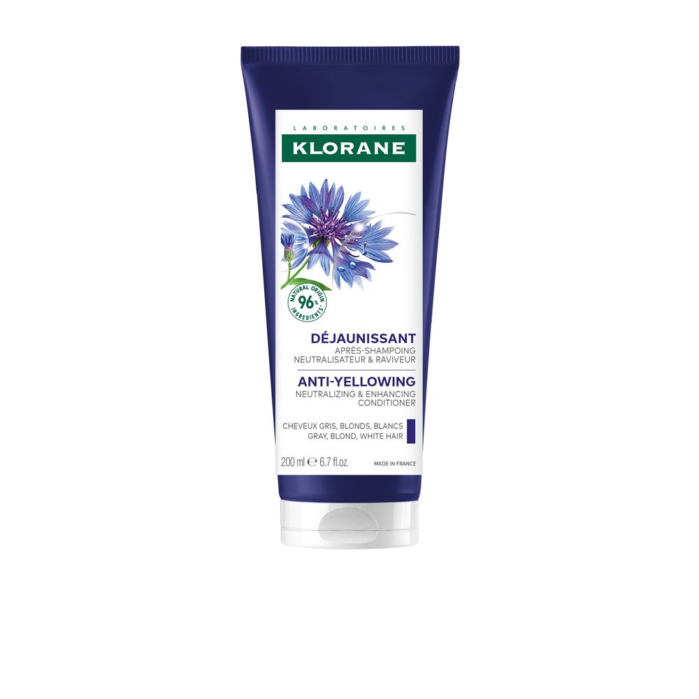 Klorane Balsamo dopo shampoo alla Centaurea BIO 200ml - Anti ingiallimento Capelli grigi e biondi