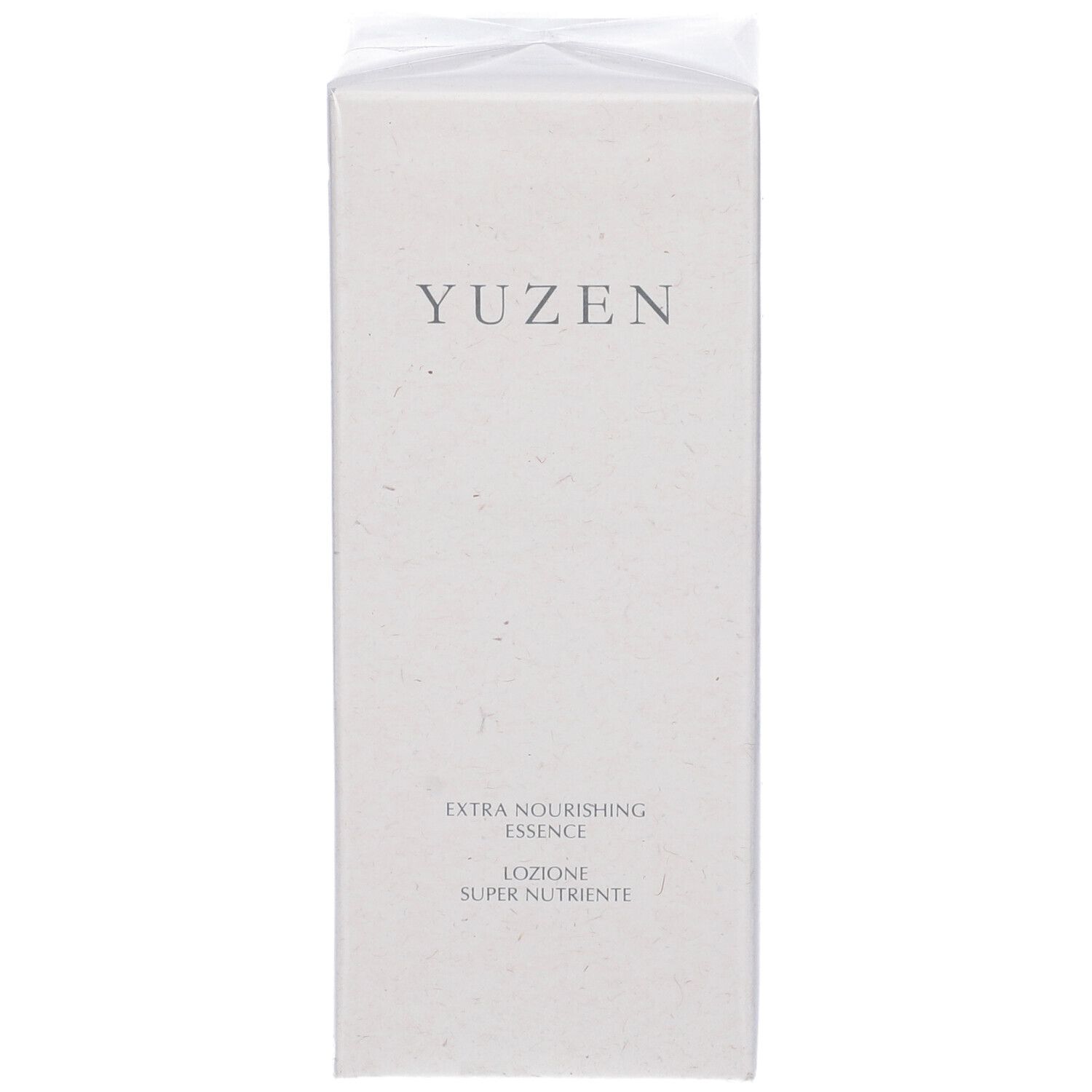 Confezione bianca con logo Yuzen e scritta 'Extra Nourishing Essence'. Testo in italiano.