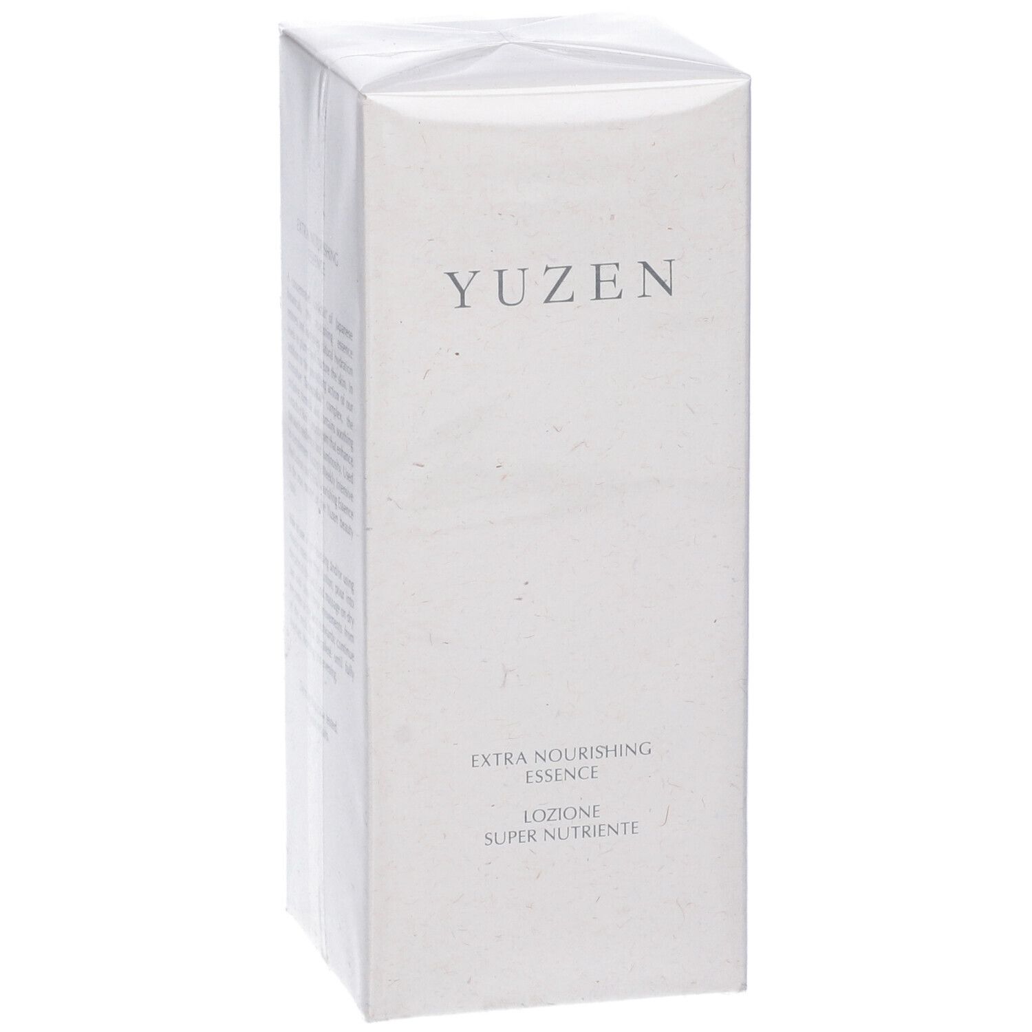 Confezione bianca con logo Yuzen e scritta 'Extra Nourishing Essence'.