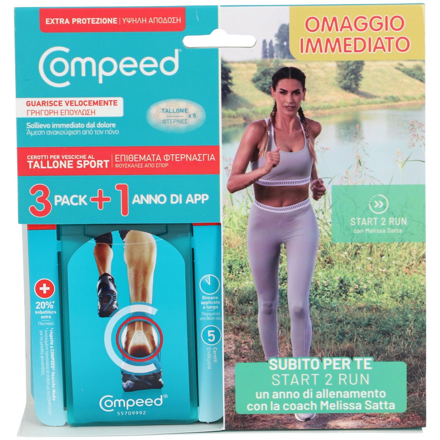 Compeed® Cerotti per Vesciche al Tallone Sport 3 pack + 1 anno di App
