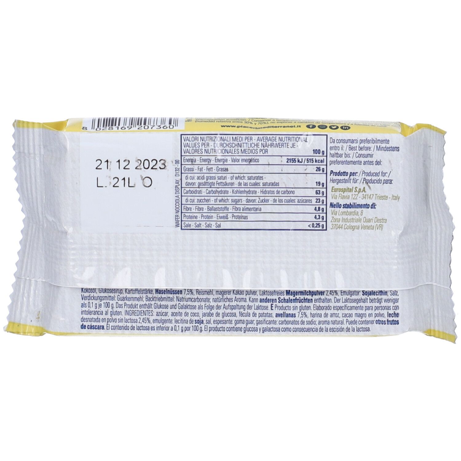 Piaceri Mediterranei Wafer Nocciola