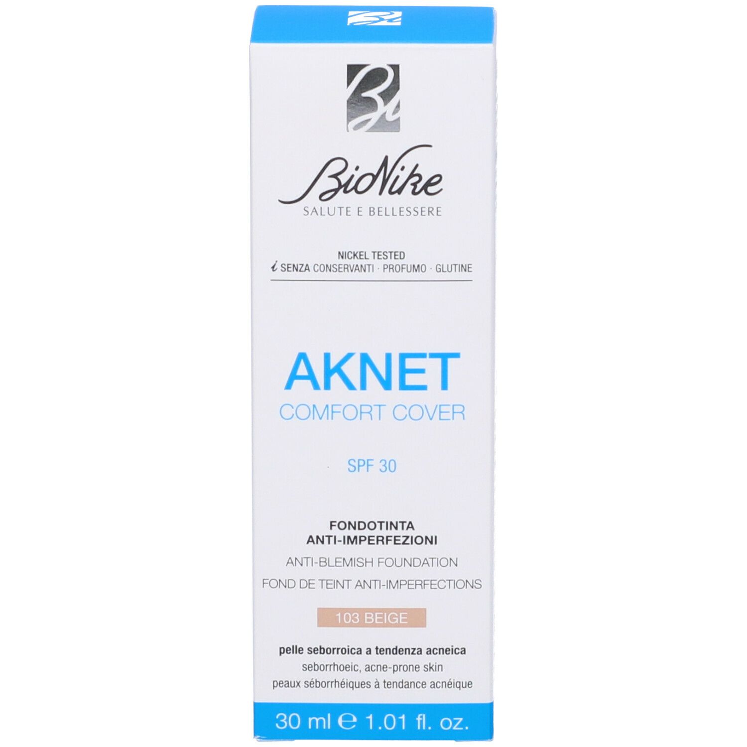 Bionike Aknet Comfort Cover Fondotinta Anti Imperfezioni n°102 30ml