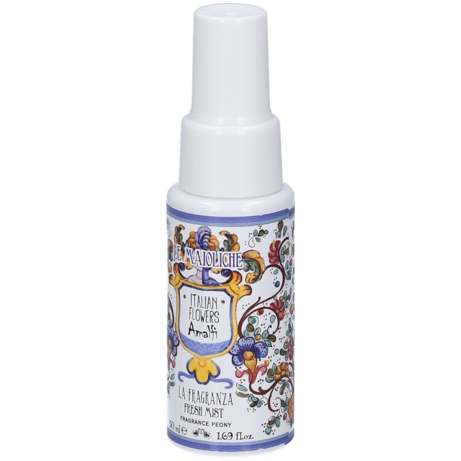 Flacone spray Rudy Profumi con design floreale, 50ml.