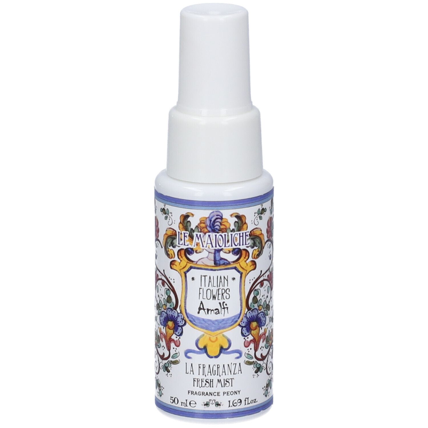 Flacone spray Rudy Profumi con design floreale, 50ml.