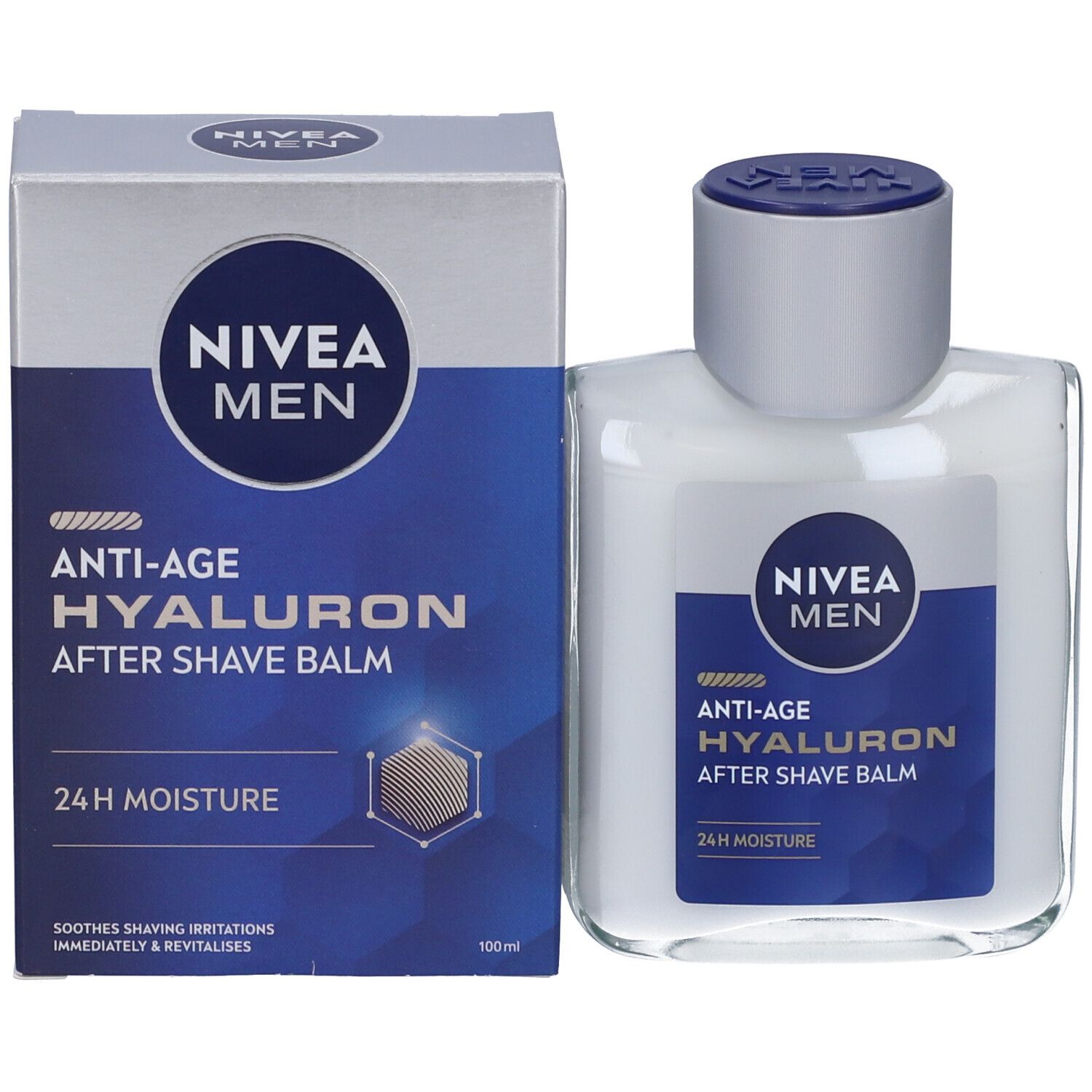 Nivea Men Anti-Age Hyaluron Balsamo Dopobarba 100 ml, Dopobarba uomo idratante per pelli mature