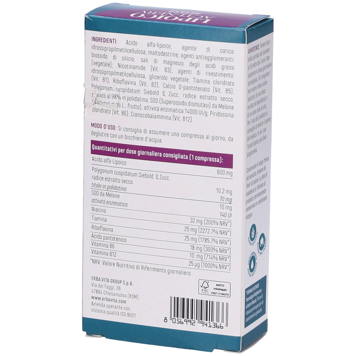 Lipoico Acti Nerv Retard 30 Compresse