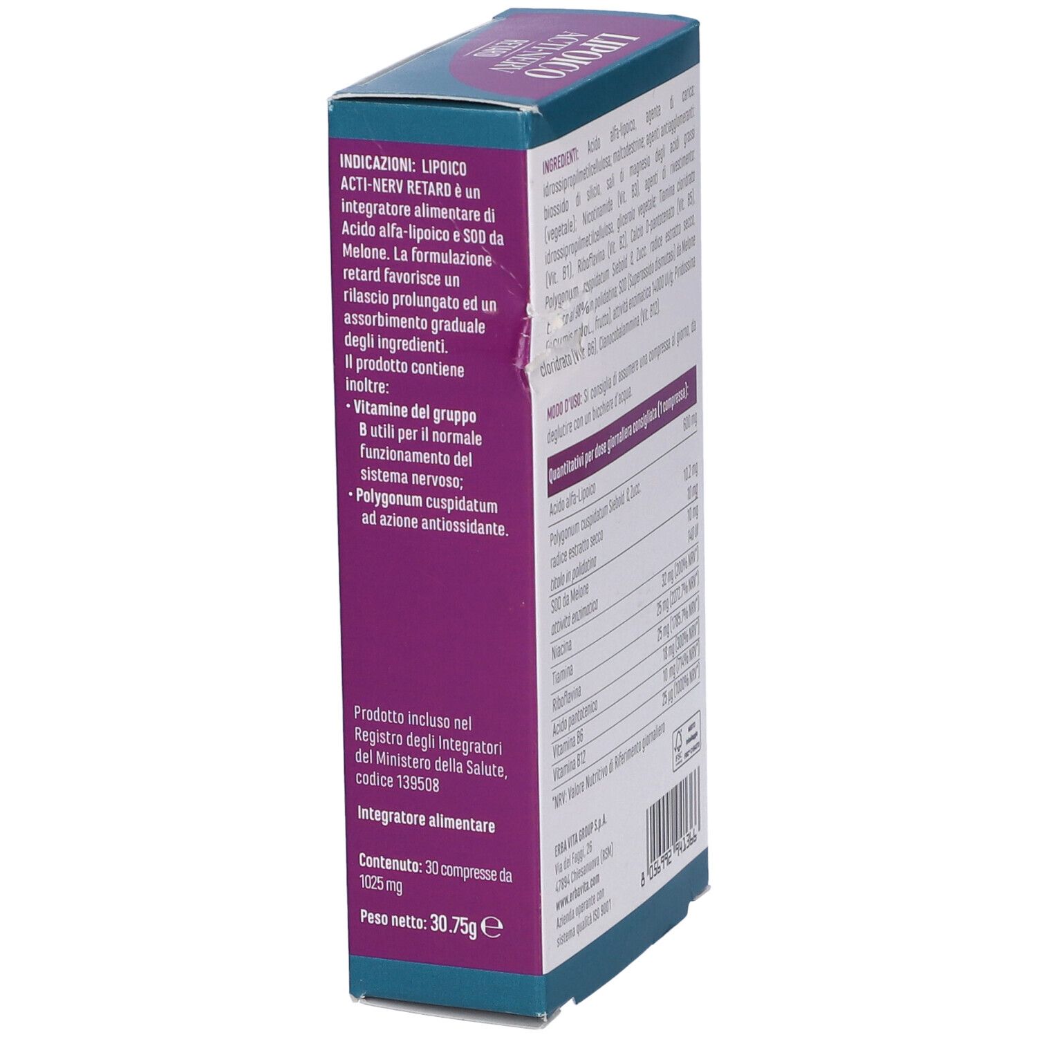 Lipoico Acti Nerv Retard 30 Compresse