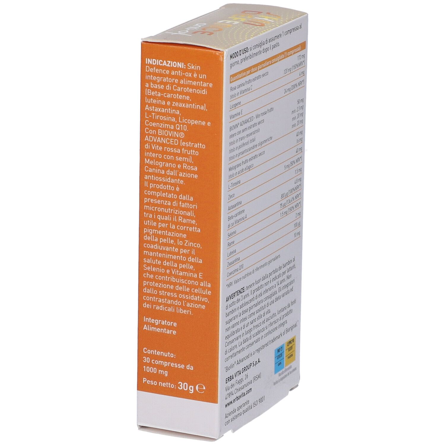SKIN DEFENCE ANTI OX 30CPR